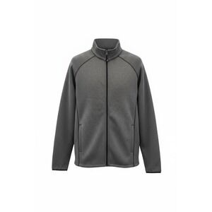 Tri-Mountain Performance Mens Full Zip Fleece Jacket Heather Gray Mock Neck L